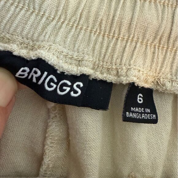 Briggs Linen Blend Cropped Pants Natural 6 - Picture 3 of 8